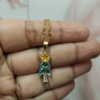 Whimsical Crystal Tree and Star Pendant Charm Necklace (Blue & Yellow) Anti-tarnish, Stainless Steel - KRN05