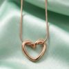 product size 800 x 1067 (17) Not So Basic Heart Pendant Charm Necklace (Gold) Anti-Tarnish, Stainless Steel - KRN10