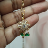 Crystal Daisy Pendant Charm Necklace (White & Green) Anti-tarnish, Stainless Steel - KRN08