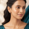 Not So Basic Heart Pendant Charm Necklace and Earrings Set (Gold finish) - Anti-Tarnish, Stainless Steel KRS01